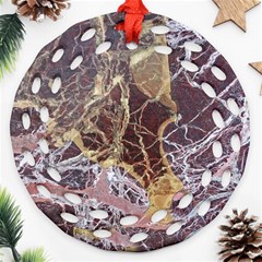 Marble Pattern Texture Rock Stone Surface Tile Round Filigree Ornament (two Sides)