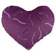 Feather Large 19  Premium Heart Shape Cushions by nateshop