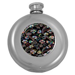 Floral Round Hip Flask (5 Oz) by nateshop