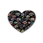 Floral Rubber Heart Coaster (4 pack) Front