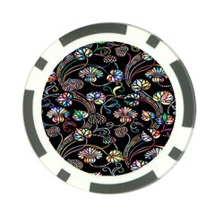 Floral Poker Chip Card Guard (10 Pack) by nateshop