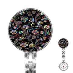 Floral Stainless Steel Nurses Watch