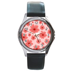 Flowers Round Metal Watch by nateshop