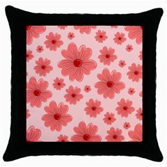 Flowers Throw Pillow Case (black) by nateshop