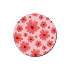 Flowers Rubber Round Coaster (4 Pack) by nateshop