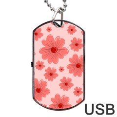 Flowers Dog Tag Usb Flash (one Side) by nateshop