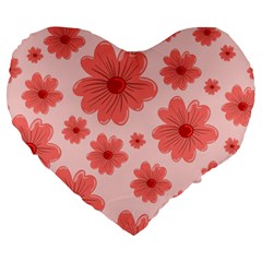 Flowers Large 19  Premium Heart Shape Cushions by nateshop