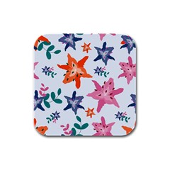 Flowers-5 Rubber Square Coaster (4 Pack) by nateshop