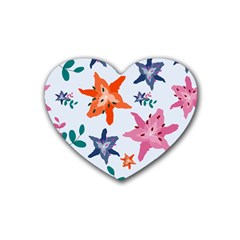 Flowers-5 Rubber Heart Coaster (4 Pack) by nateshop