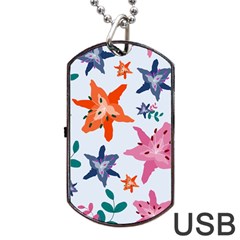 Flowers-5 Dog Tag Usb Flash (two Sides) by nateshop