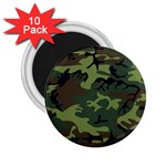 Green Brown Camouflage 2.25  Magnets (10 pack)  Front