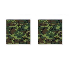 Green Brown Camouflage Cufflinks (square) by nateshop