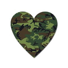 Green Brown Camouflage Heart Magnet by nateshop