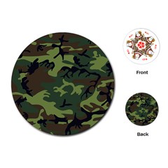 Green Brown Camouflage Playing Cards Single Design (round) by nateshop