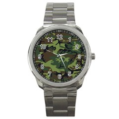 Green Brown Camouflage Sport Metal Watch by nateshop