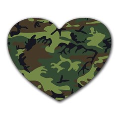 Green Brown Camouflage Heart Mousepads by nateshop