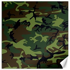 Green Brown Camouflage Canvas 16  X 16  by nateshop