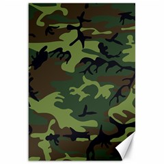 Green Brown Camouflage Canvas 20  X 30  by nateshop