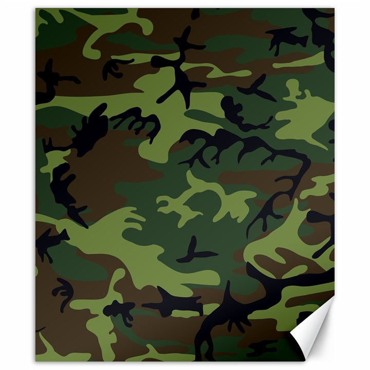 Green Brown Camouflage Canvas 20  x 24 