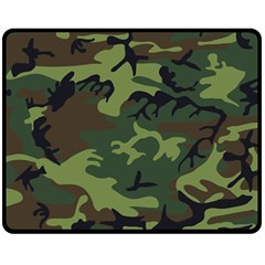 Green Brown Camouflage Fleece Blanket (medium)  by nateshop