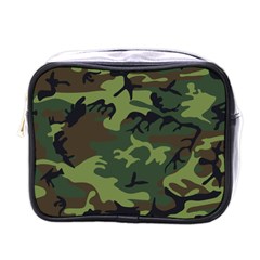 Green Brown Camouflage Mini Toiletries Bag (one Side) by nateshop