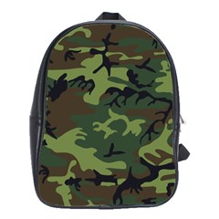 Green Brown Camouflage School Bag (large) by nateshop