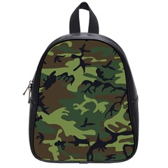 Green Brown Camouflage School Bag (small) by nateshop