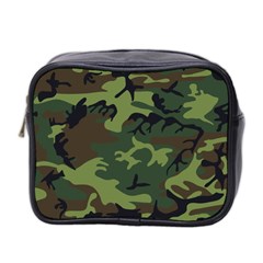 Green Brown Camouflage Mini Toiletries Bag (two Sides) by nateshop