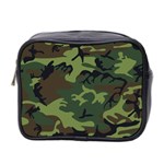 Green Brown Camouflage Mini Toiletries Bag (Two Sides) Front