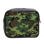 Green Brown Camouflage Mini Toiletries Bag (Two Sides) Back