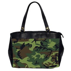 Green Brown Camouflage Oversize Office Handbag (2 Sides) by nateshop