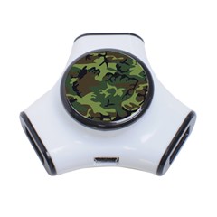 Green Brown Camouflage 3-port Usb Hub by nateshop