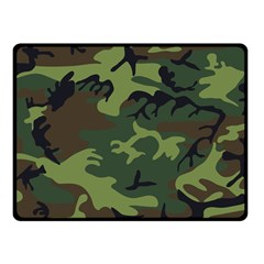 Green Brown Camouflage Fleece Blanket (small) by nateshop