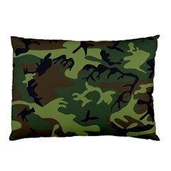 Green Brown Camouflage Pillow Case (two Sides) by nateshop