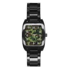 Green Brown Camouflage Stainless Steel Barrel Watch by nateshop