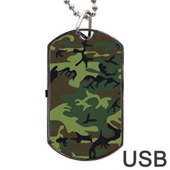 Green Brown Camouflage Dog Tag Usb Flash (two Sides) by nateshop