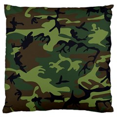 Green Brown Camouflage Large Cushion Case (one Side) by nateshop