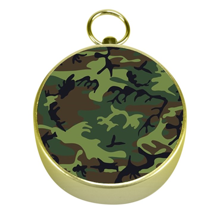 Green Brown Camouflage Gold Compasses