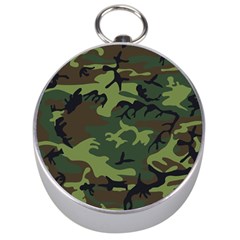 Green Brown Camouflage Silver Compasses by nateshop