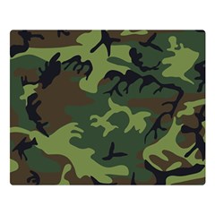 Green Brown Camouflage Double Sided Flano Blanket (large)  by nateshop