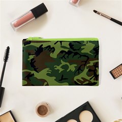 Green Brown Camouflage Cosmetic Bag (xs) by nateshop