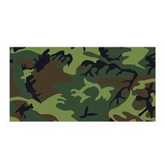 Green Brown Camouflage Satin Wrap 35  X 70  by nateshop