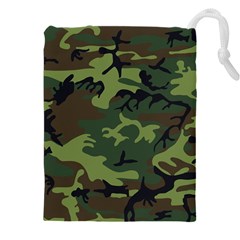 Green Brown Camouflage Drawstring Pouch (5xl) by nateshop