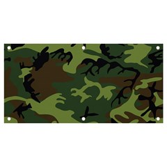 Green Brown Camouflage Banner And Sign 4  X 2  by nateshop