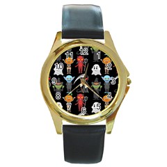 Halloween Round Gold Metal Watch by nateshop