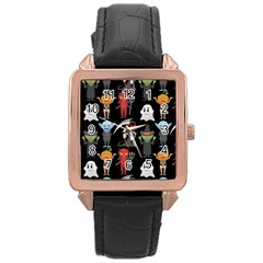 Halloween Rose Gold Leather Watch  by nateshop