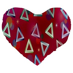 Impossible Large 19  Premium Flano Heart Shape Cushions by nateshop