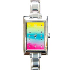 Watercolor Rectangle Italian Charm Watch