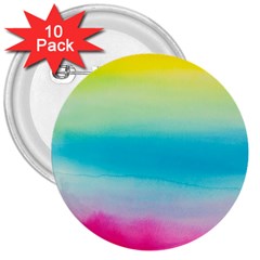 Watercolor 3  Buttons (10 pack) 