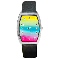 Watercolor Barrel Style Metal Watch